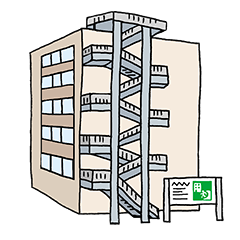 津波避難ビルのイラスト