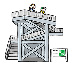 津波避難タワーのイラスト